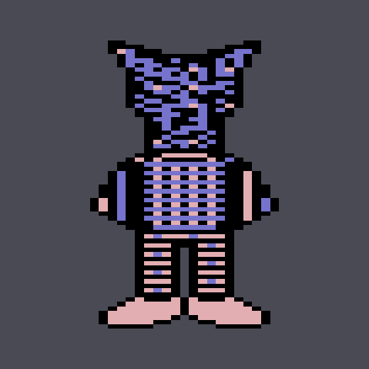 A tiger-headed Habitat avatar rotating as a solid figure